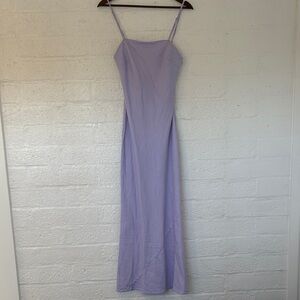 Strapless anthro linen Lavender Slip Dress with removable Spaghetti Straps